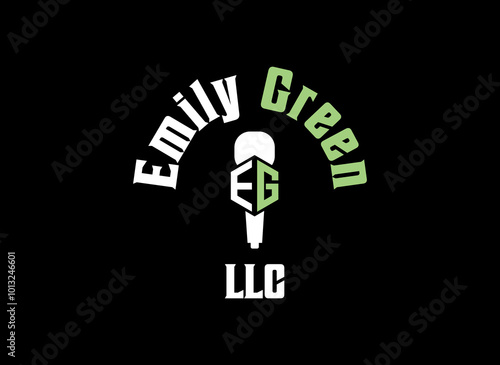 Podcast Logo initial "EG" with Microphone symbol