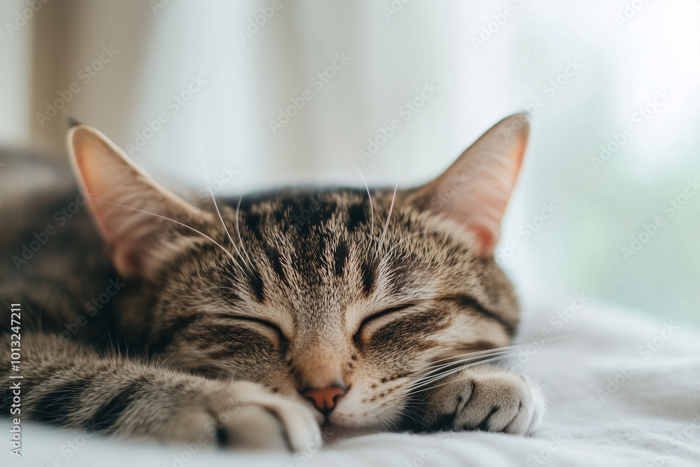 Sleeping Cat Close-Up Background Sleeping Cat Close-Up Background