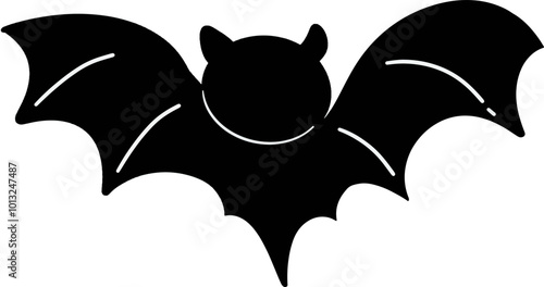 Bat silhouette, black silhouette bat 