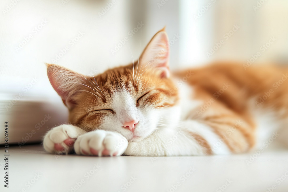 Sleeping Cat Close-Up Background Sleeping Cat Close-Up Background
