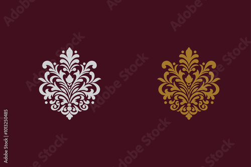 Damask graphic ornament vector, wedding card design element, card design ,printed design