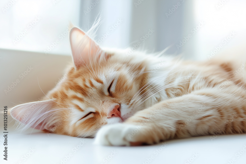 Sleeping Cat Close-Up Background Sleeping Cat Close-Up Background