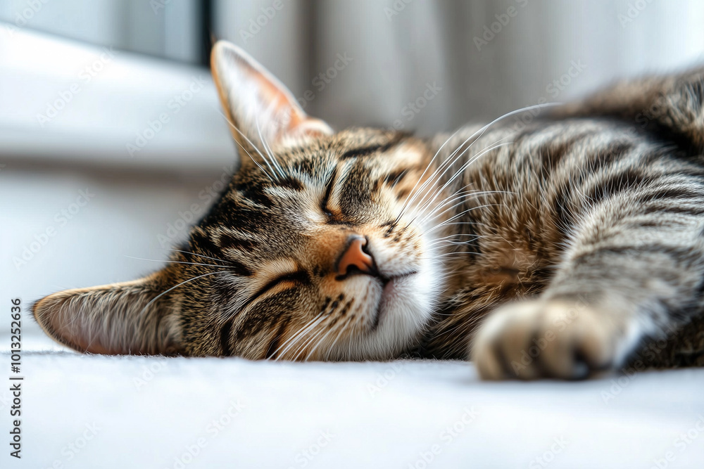 Sleeping Cat Close-Up Background Sleeping Cat Close-Up Background