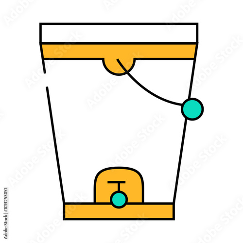 composting bucket line icon vector. composting bucket sign. isolated symbol illustration