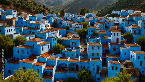 The charming blue streets of Chefchaouen, Morocco.