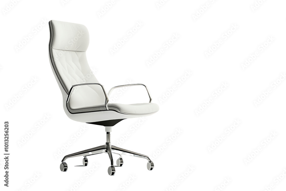 Modern White Office Chair with Chrome Base Modern White Office Chair with Chrome Base