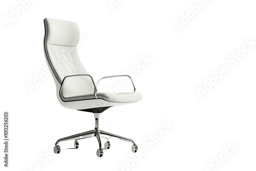 Modern White Office Chair with Chrome Base