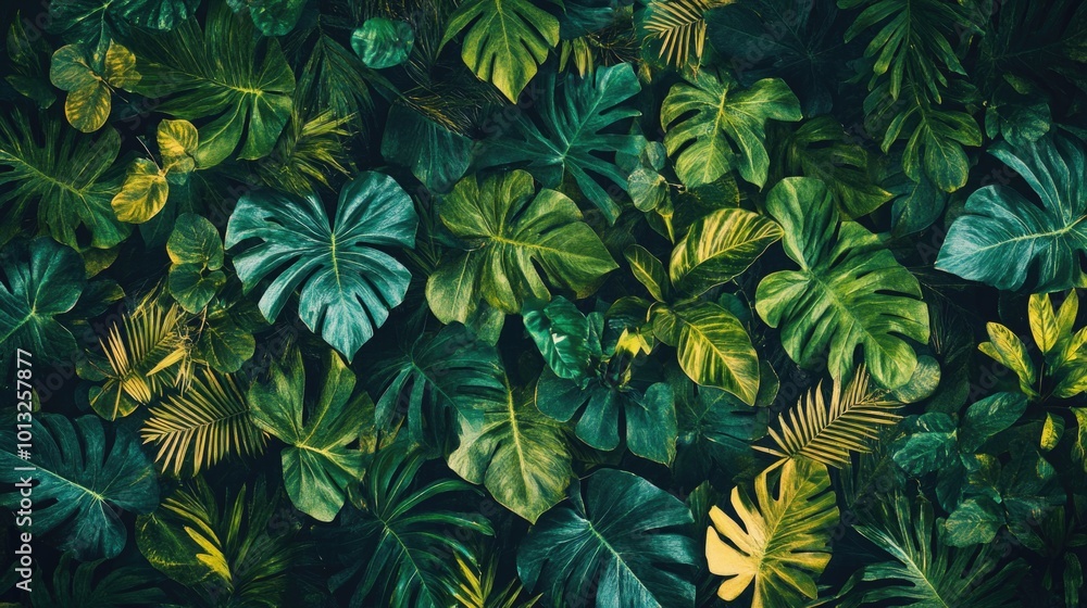 Green leaves on wall Green leaves on wall