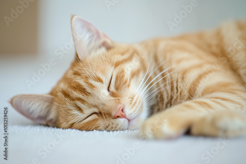 Wallpaper Mural Sleeping Cat Close-Up Background Torontodigital.ca