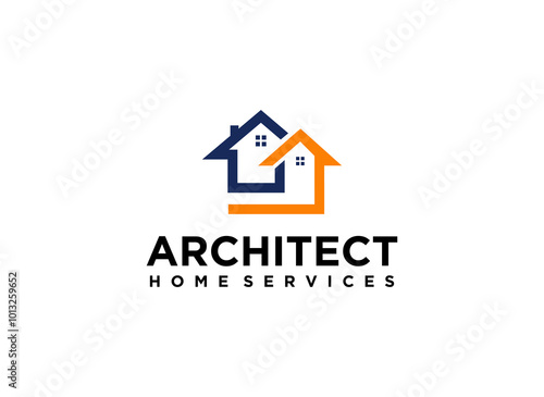 Home icon logo design simple line art style