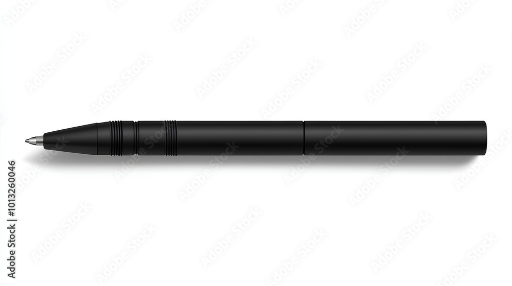 Vector. Mock Up. Ballpoint pen in black with a cap. isolated on white background Vector. Mock Up. Ballpoint pen in black with a cap. isolated on white background