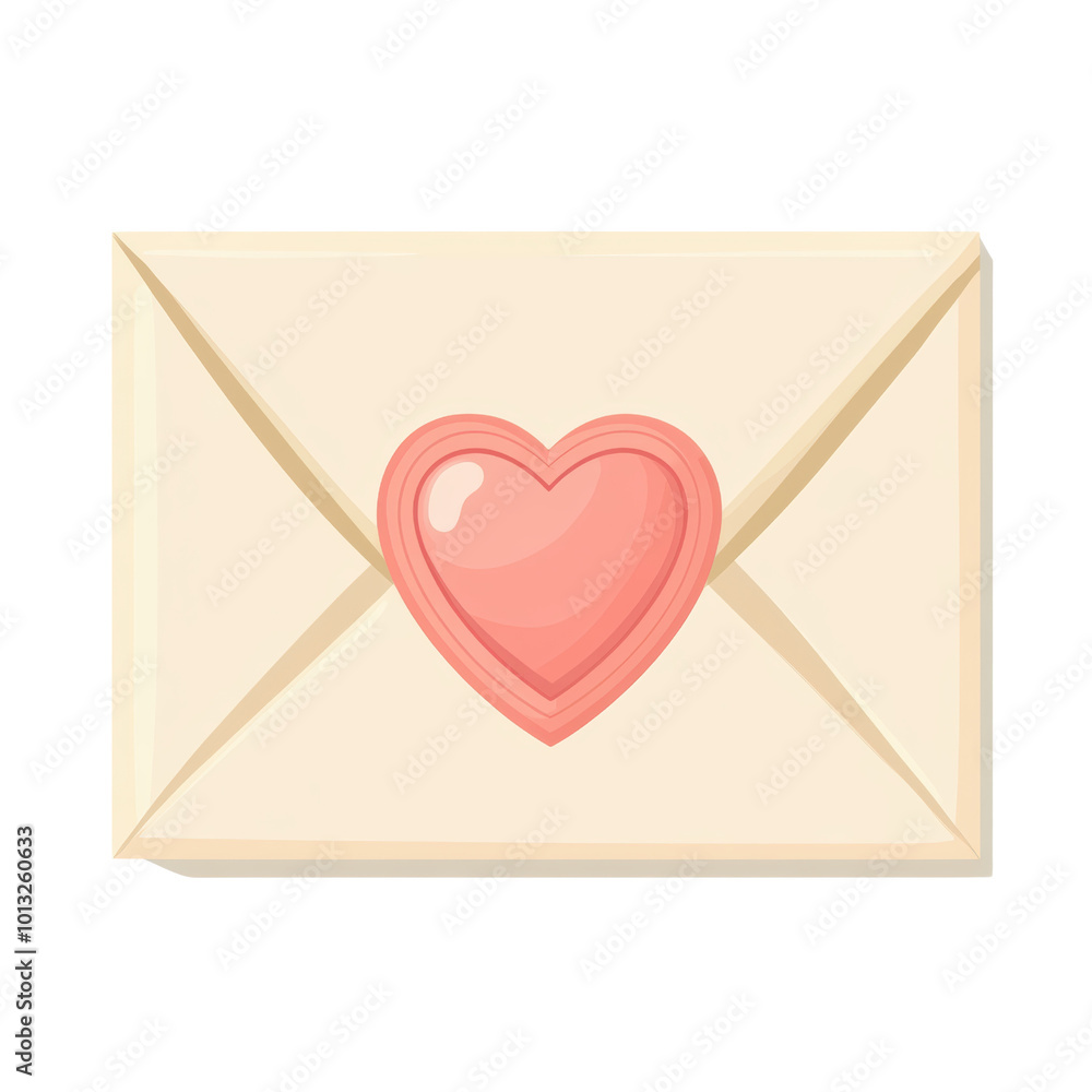 romantic envelope with heart seal, isolated on a white background, transparent background. romantic envelope with heart seal, isolated on a white background, transparent background.