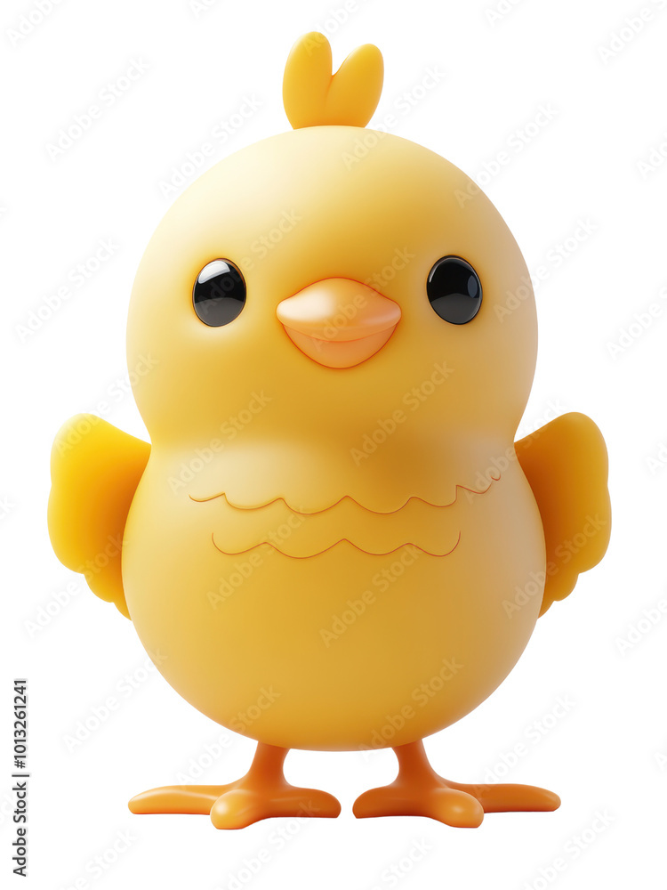 Cute yellow chick character with cheerful expression and rounded features isolated on a white background, transparent background. Cute yellow chick character with cheerful expression and rounded features isolated on a white background, transparent background.