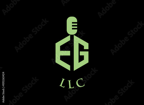 EG Logo design with microphone symbol
