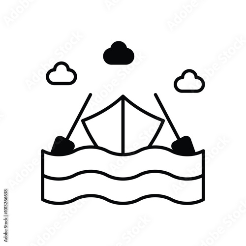 Rowing vector icon