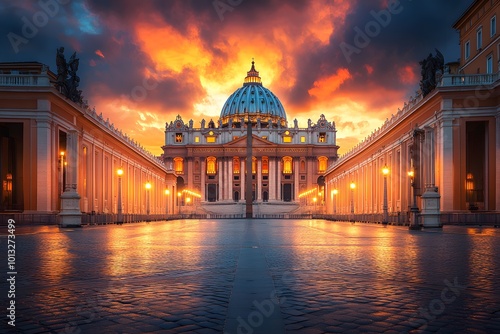 Vatican city at sunset 