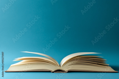 Close-Up of Open Book Pages Side View