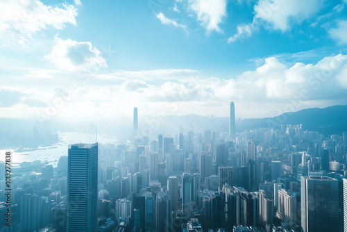 Wallpaper Mural Aerial View of City Skyline with Skyscrapers and Buildings Torontodigital.ca