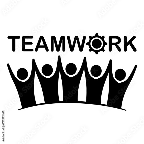 Teamwork icon business concept on white background