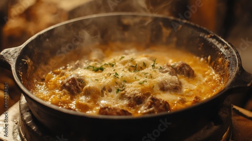 Cheesy Meatballs Casserole.