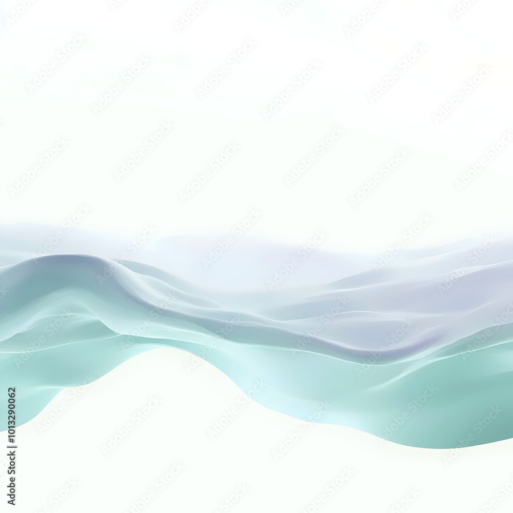 Abstract, flowing, turquoise waves against a white background. Abstract, flowing, turquoise waves against a white background.