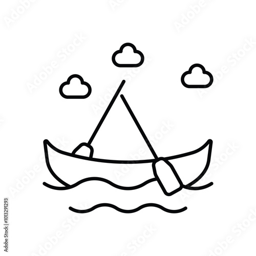 Canoeing vector icon