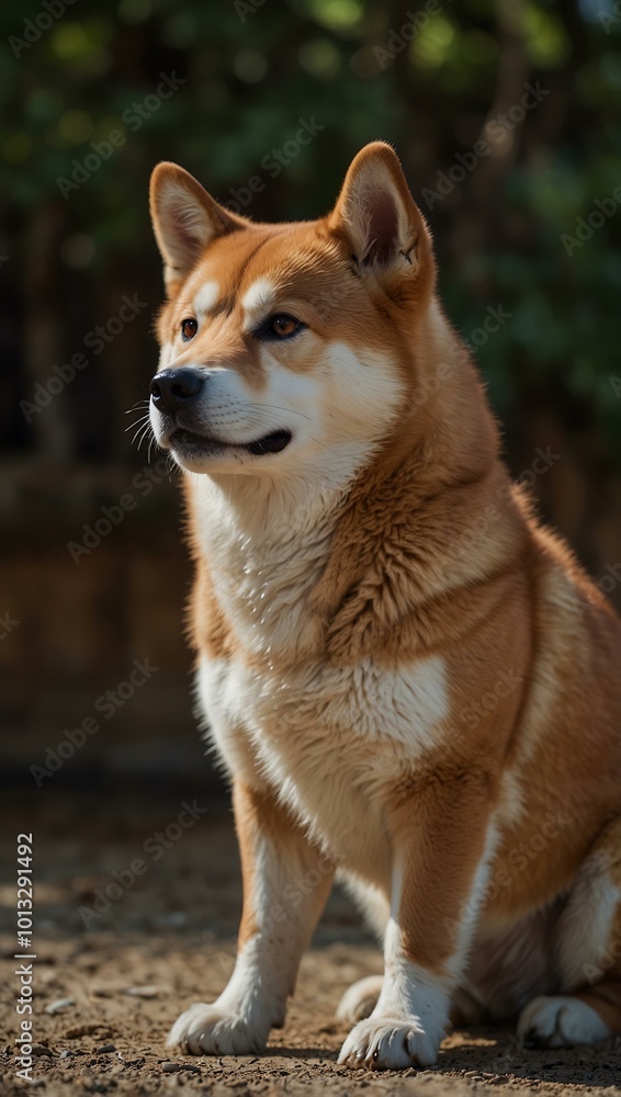 Shiba Inu standing vector art. Shiba Inu standing vector art.