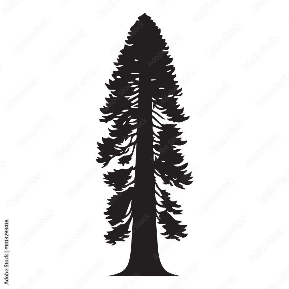 Redwood Tree Vector illustration in black and white - Sequoioideae Plant Silhouette Design
Redwood Tree Vector illustration in black and white - Sequoioideae Plant Silhouette Design
