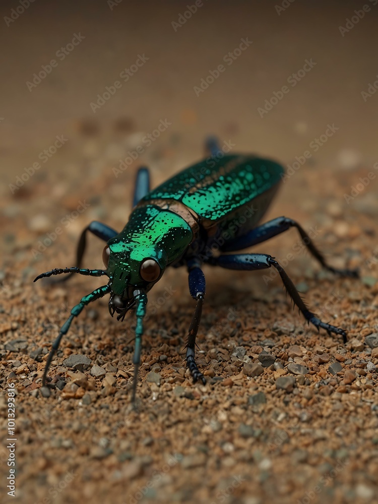 Simple 3D tiger beetle artwork Simple 3D tiger beetle artwork