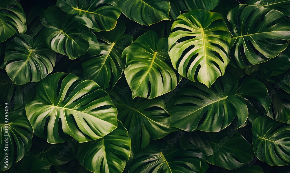 Lush tropical leaves background Lush tropical leaves background
