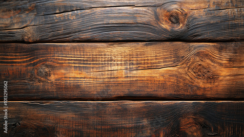 Rustic Dark Wooden Surface With Deep Grain And Weathered Texture photo