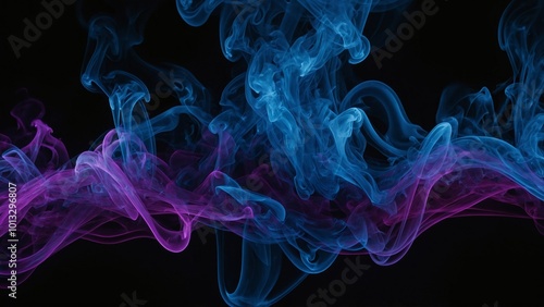 blue smoke on the black background