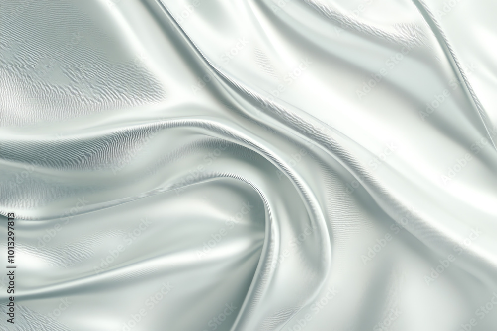 Fototapeta premium Abstract Background with Draped White Silk Fabric