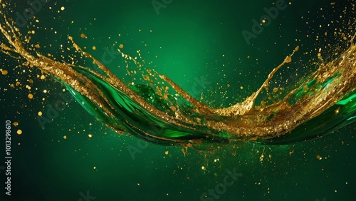 gold beer splash on a black background