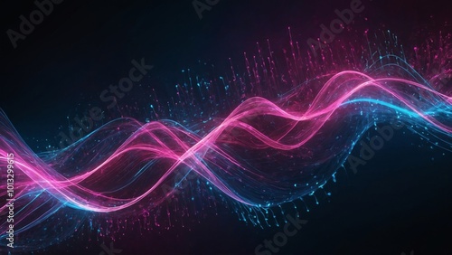 Wallpaper Mural neon wave background abstract lines and wave Torontodigital.ca
