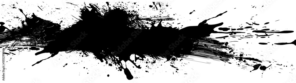 Black ink splash grunge texture, abstract png file cut out and isolated on a transparent background, stock illustration image Black ink splash grunge texture, abstract png file cut out and isolated on a transparent background, stock illustration image