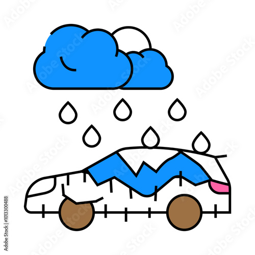freezing rain disaster line icon vector. freezing rain disaster sign. isolated symbol illustration