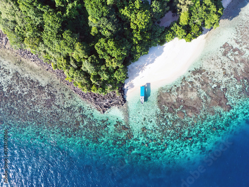 Indonesia Bangka - Drone view Bangka Island coral reef