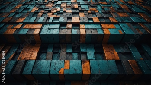 abstract background of wooden blocks