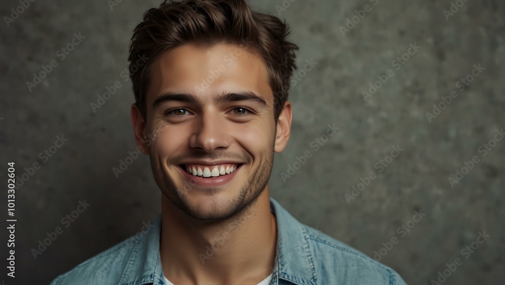 Smiling young man posing, expressing different emotions. Smiling young man posing, expressing different emotions.