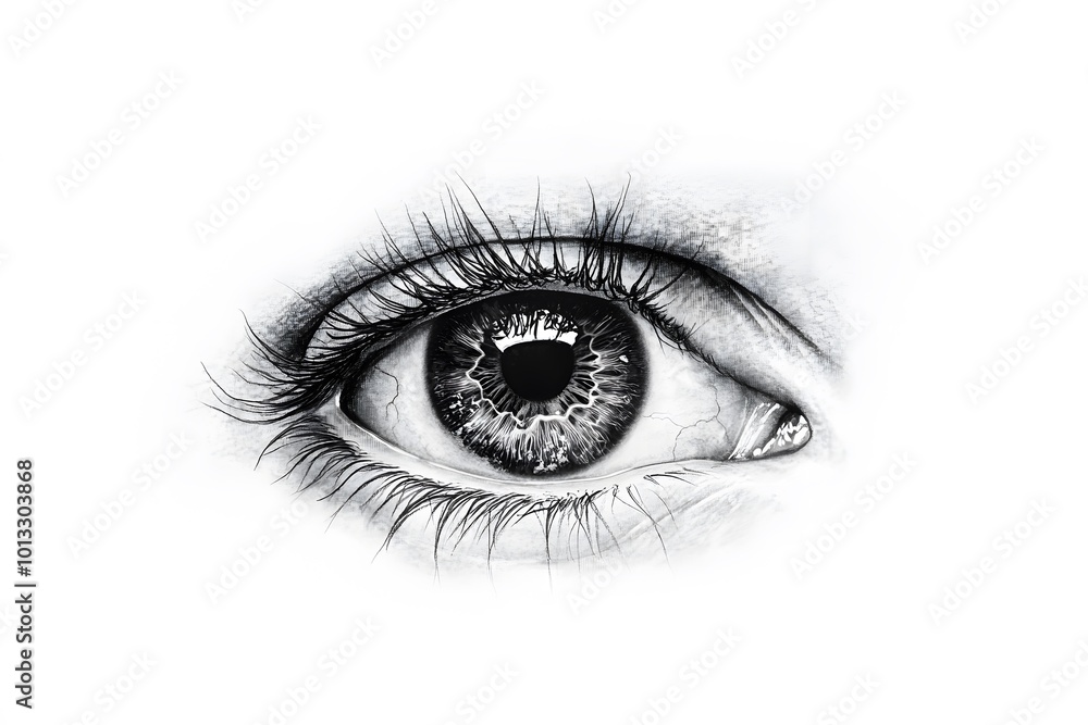 Detailed drawing of a realistic human eye Detailed drawing of a realistic human eye