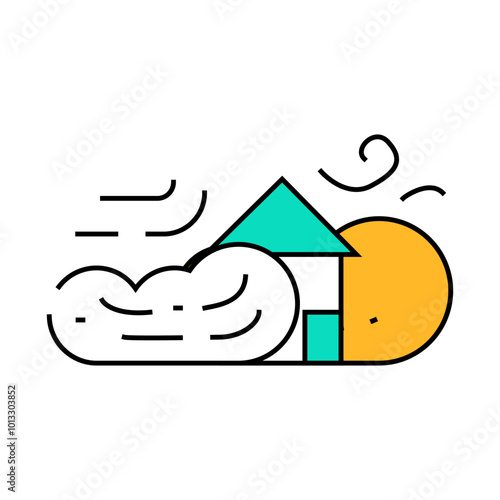 sandstorm disaster line icon vector. sandstorm disaster sign. isolated symbol illustration