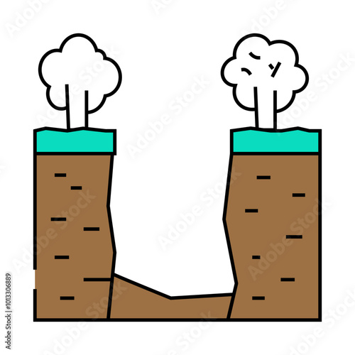 karst sinkhole disaster line icon vector. karst sinkhole disaster sign. isolated symbol illustration