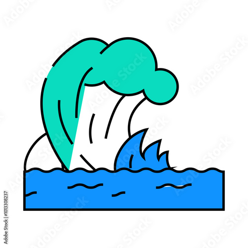 tsunami disaster line icon vector. tsunami disaster sign. isolated symbol illustration