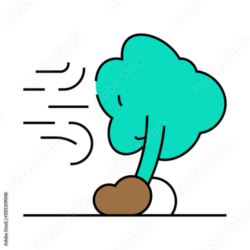 wind disaster line icon vector. wind disaster sign. isolated symbol illustration