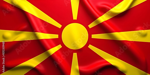 Flag of North Macedonia photo