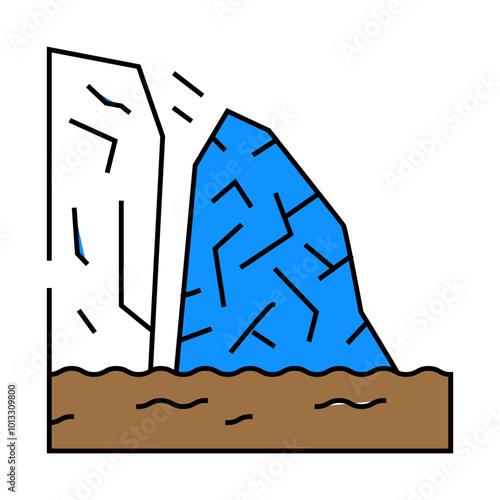 breakaway iceberg disaster line icon vector. breakaway iceberg disaster sign. isolated symbol illustration