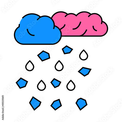 hail disaster line icon vector. hail disaster sign. isolated symbol illustration