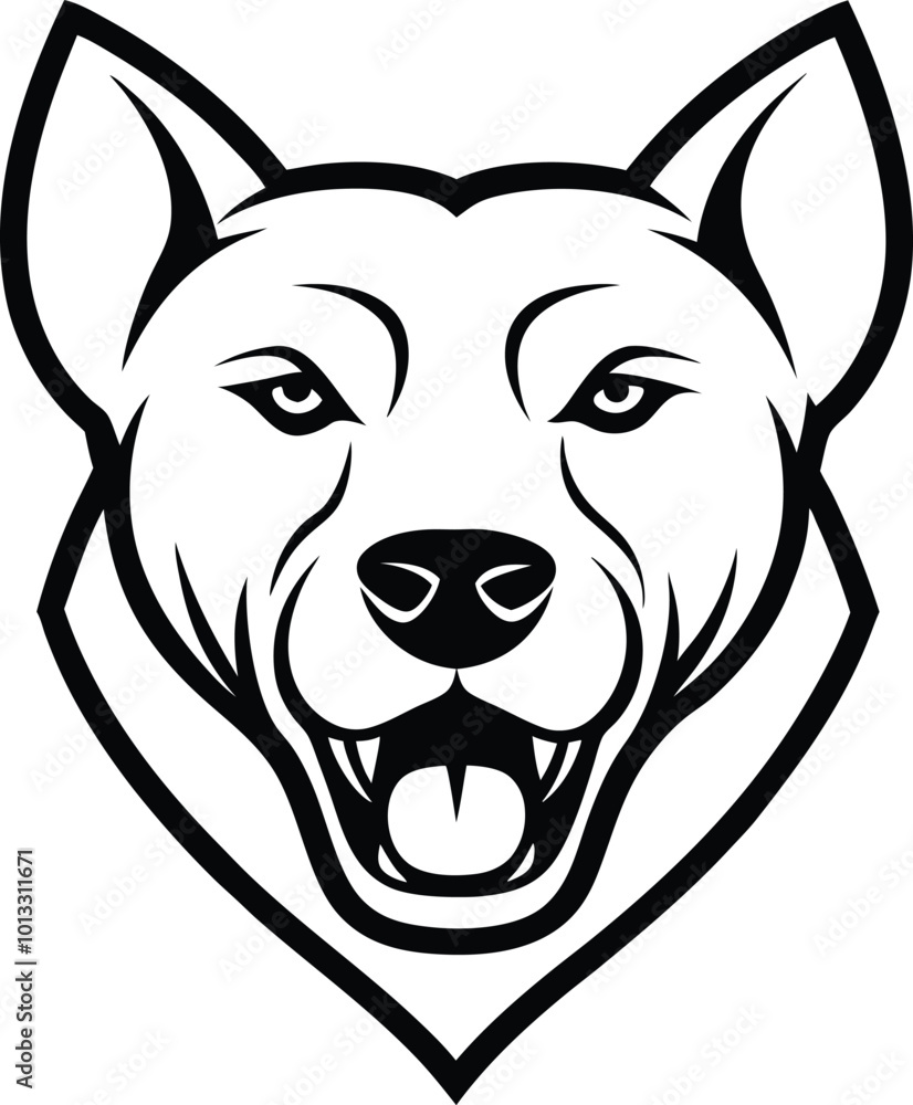 Fototapeta premium Dog Face Outline Design