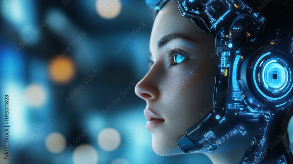 AI technology in a humanoid cyber girl form AI technology in a humanoid cyber girl form